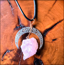 Load image into Gallery viewer, Crescent Moon Raw Stone Necklace (random grab)
