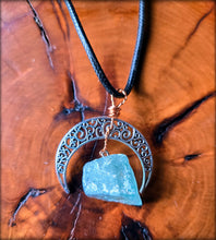 Load image into Gallery viewer, Crescent Moon Raw Stone Necklace (random grab)
